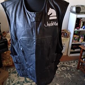 Street & Steel Men's, Women's Black Leather Motorcycle Vest 100% Leather